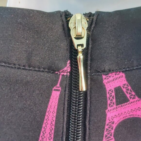 Pink Black Eiffel Tower Print Dress Size Medium - Picture 4 of 4